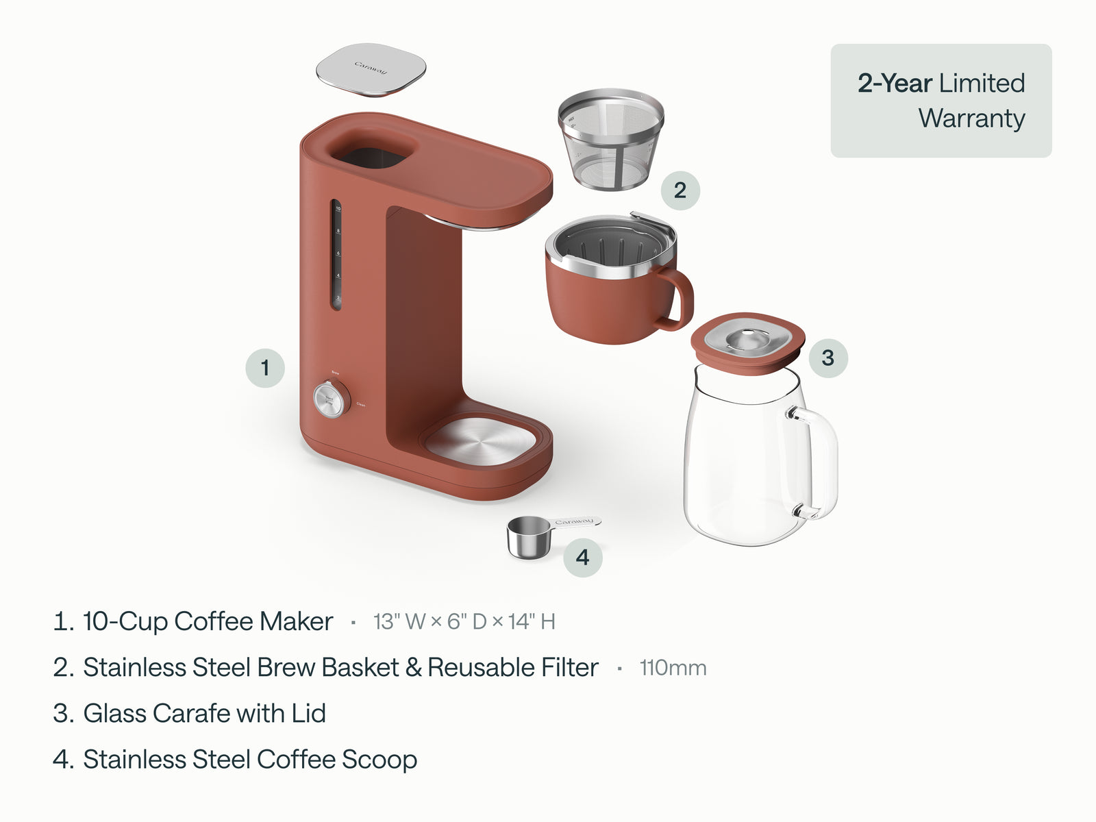Caraway coffee maker in Clay