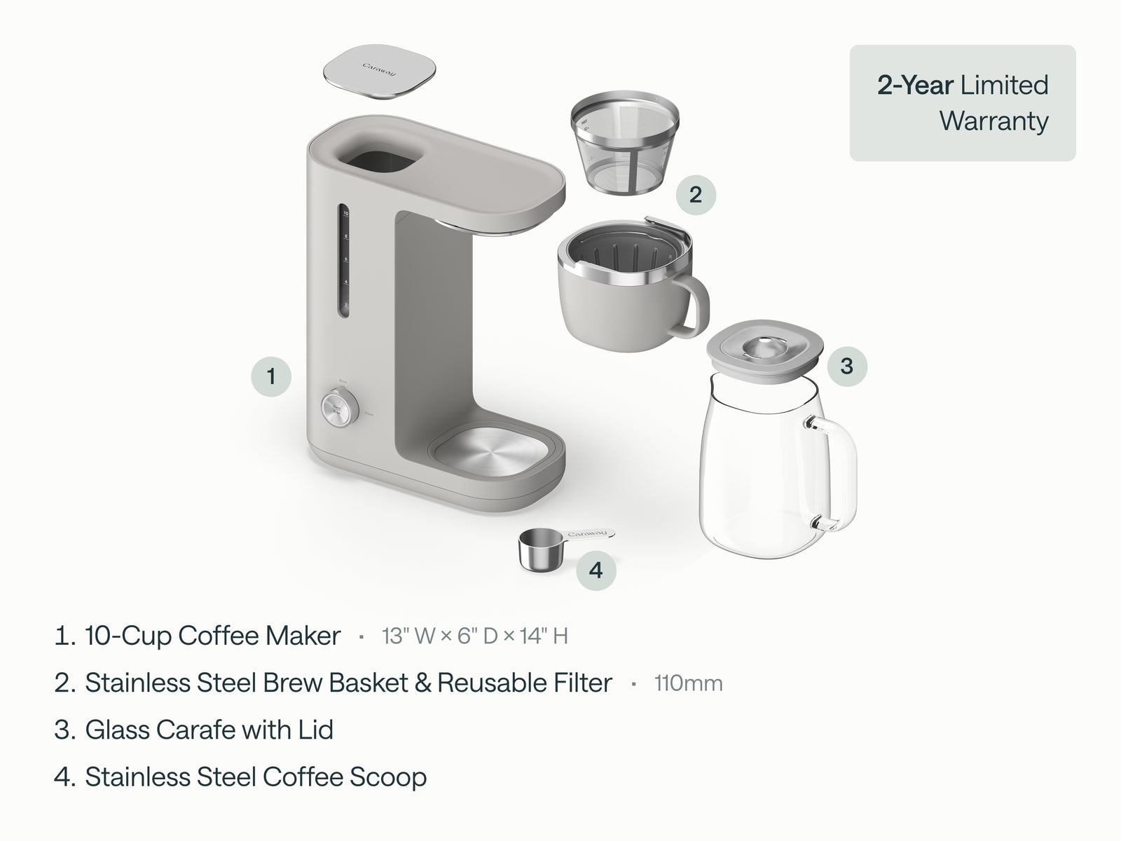 Caraway coffee maker in Stone
